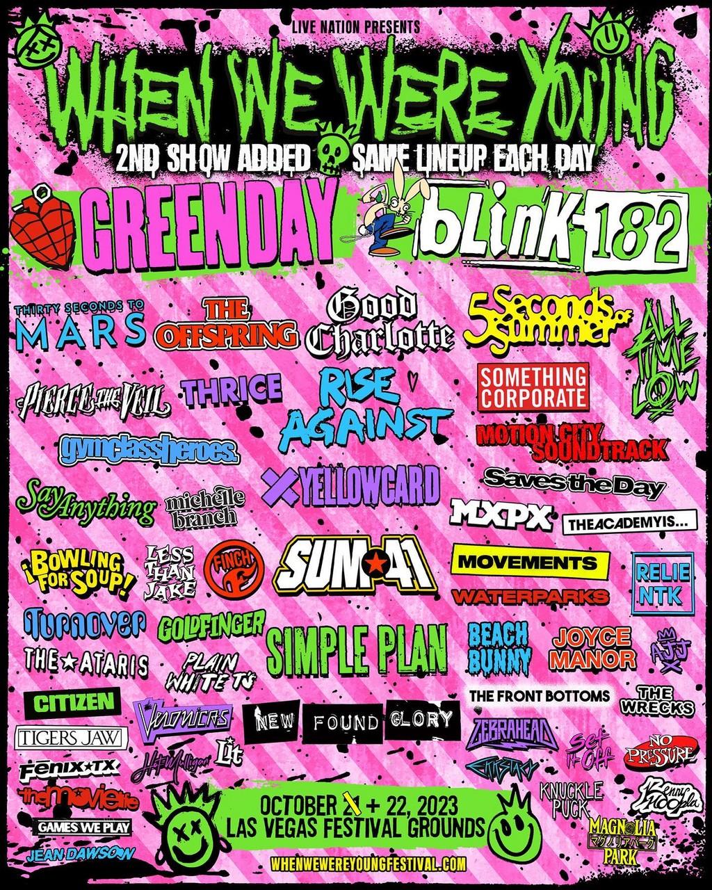 Lineup Poster When We Were Young Festival 2023