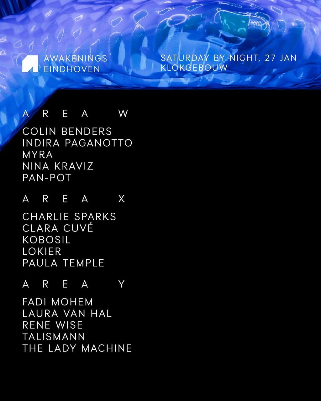 Lineup Poster Awakenings Eindhoven by Night 2024