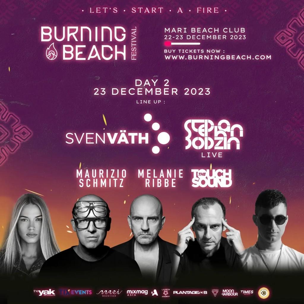 Lineup Poster Burning Beach Festival 2023
