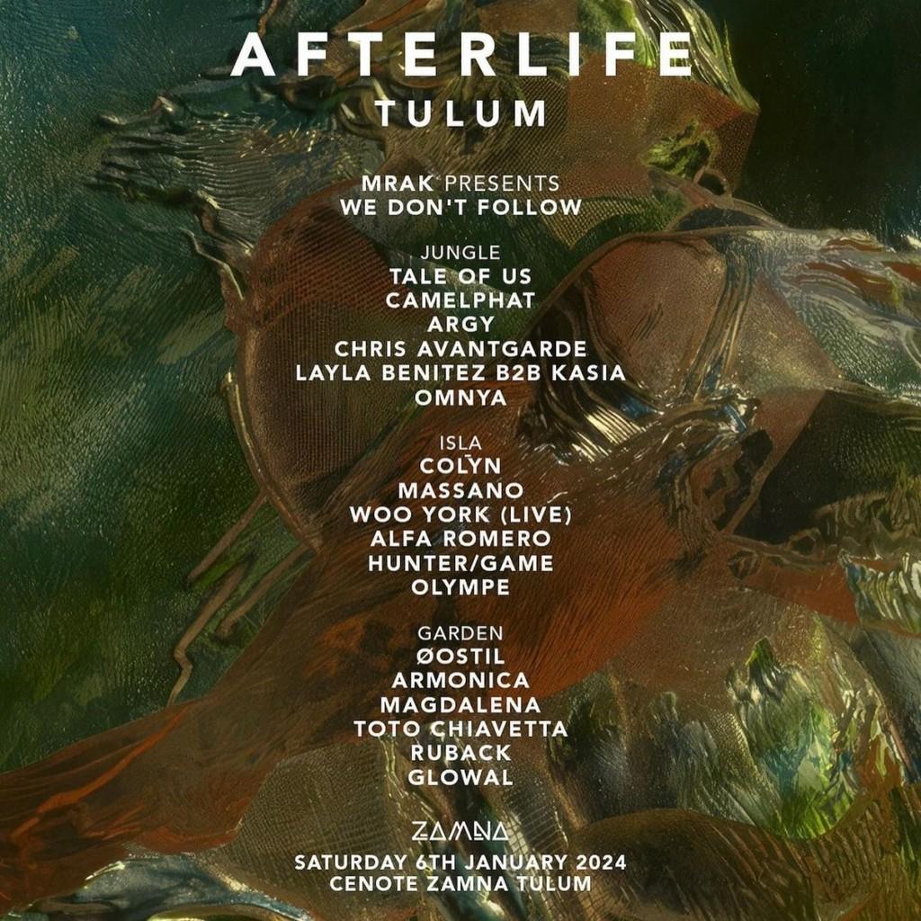 Lineup Poster Afterlife Tulum 2024