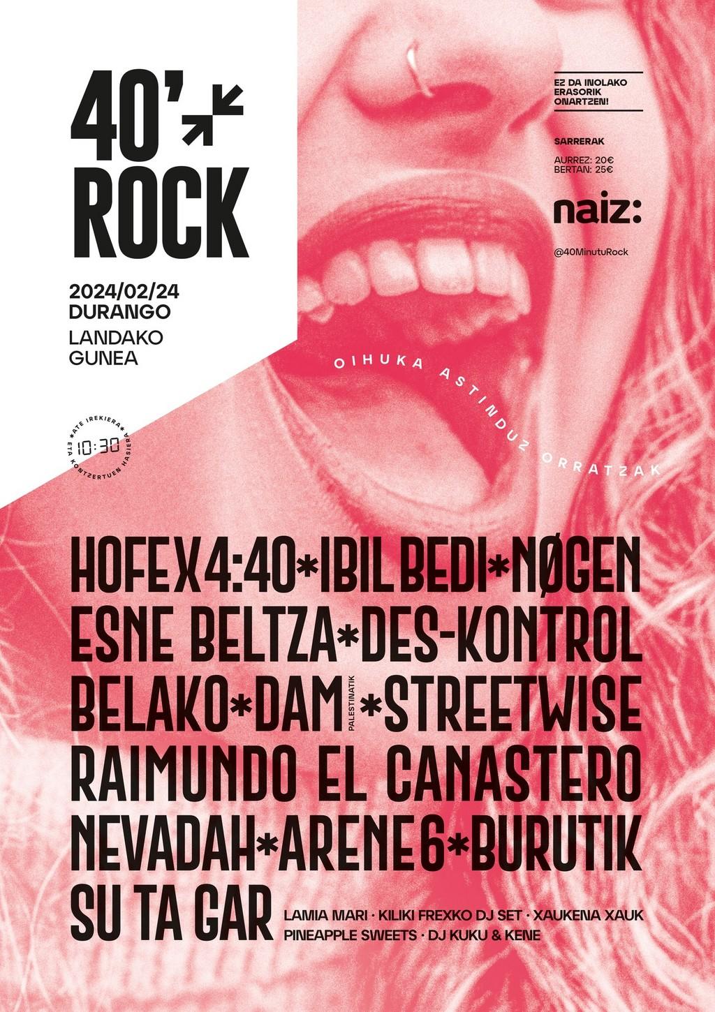 Lineup Poster 40 Minutu Rock 2024