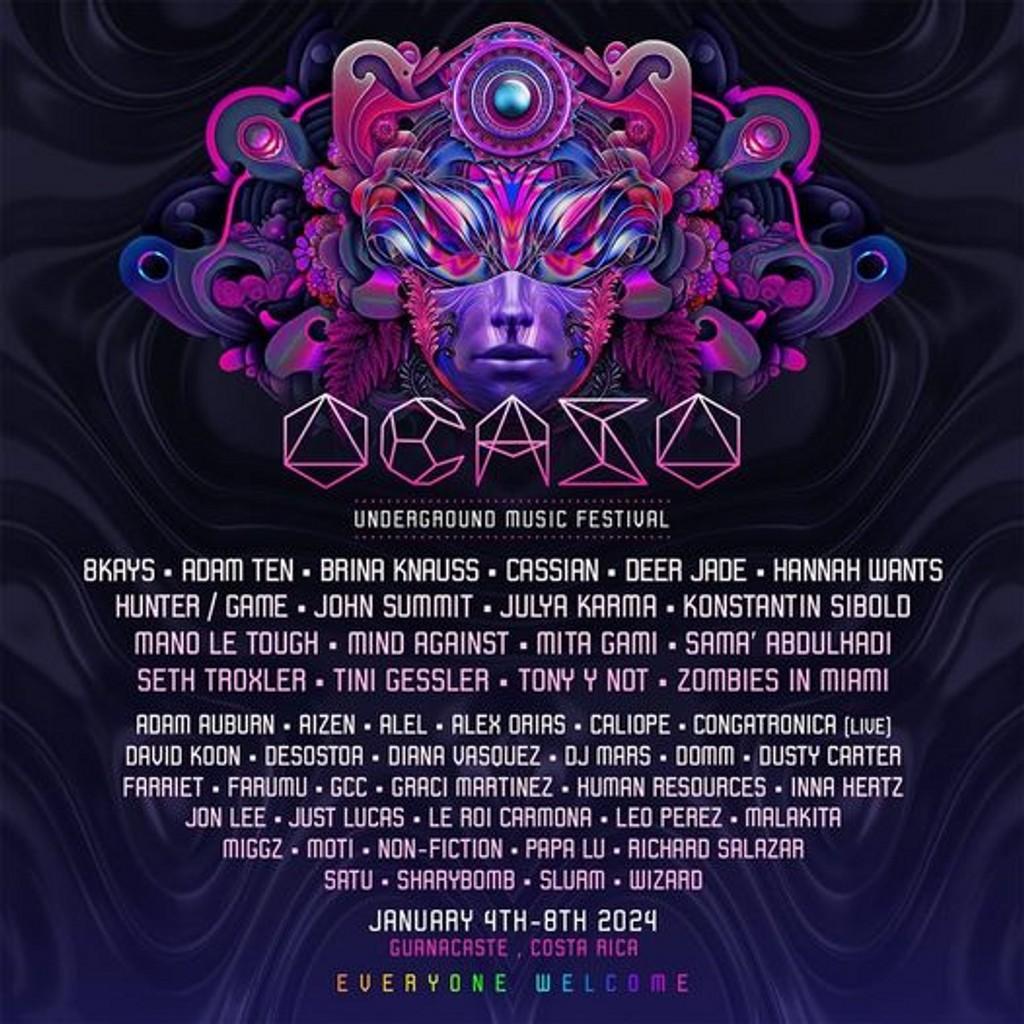 Lineup Poster Ocaso Underground Music Festival 2024