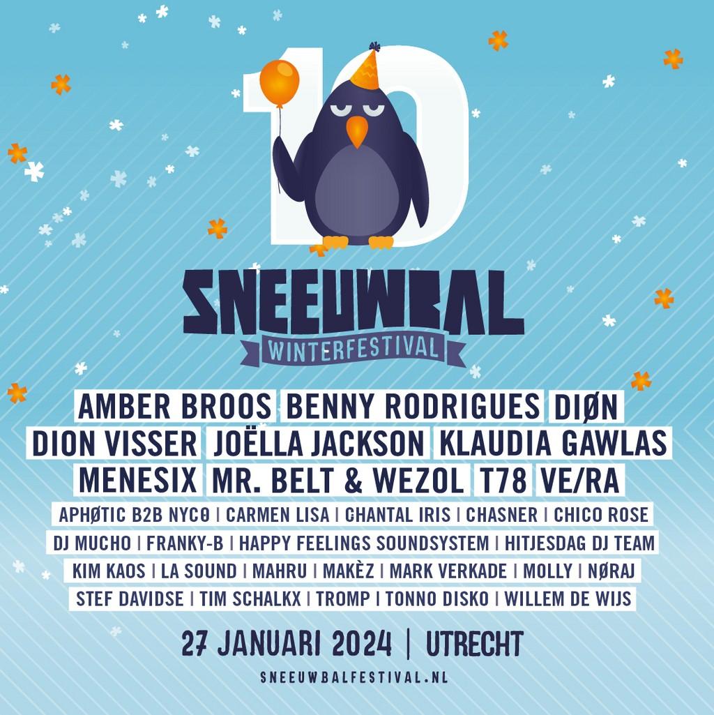 Lineup Poster Sneeuwbal Winterfestival 2024