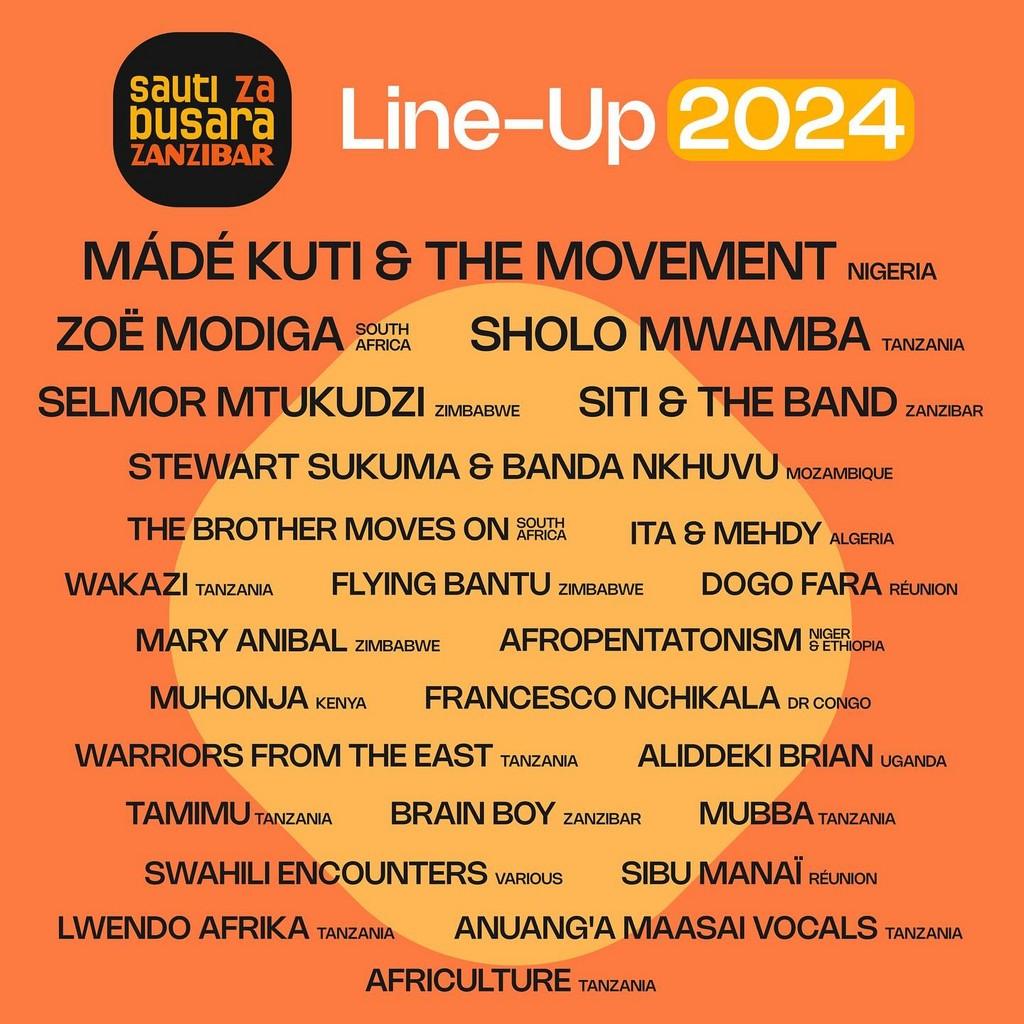 Lineup Poster Sauti Za Busara 2024