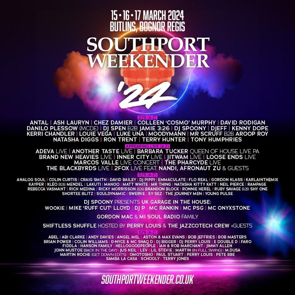 Lineup Poster Southport Weekender 2024