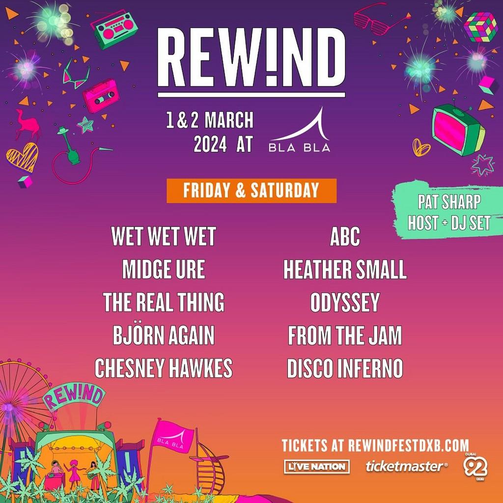 Lineup Poster REW!ND FEST DXB 2024