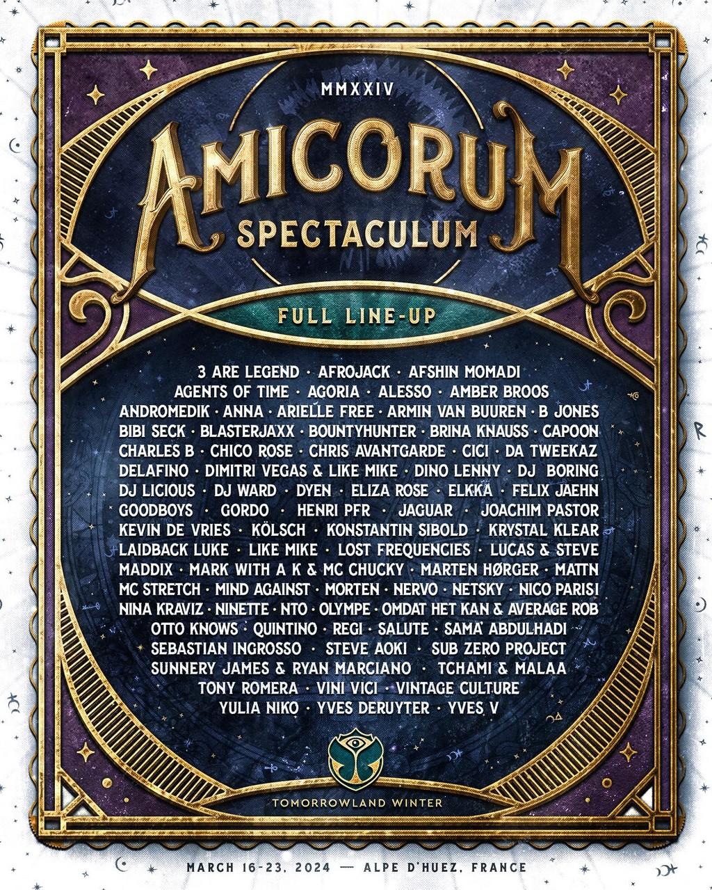 Lineup Poster Tomorrowland Winter 2024