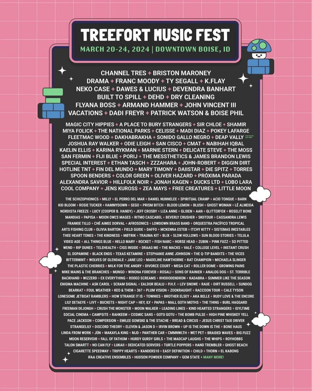 Lineup Poster Treefort Music Fest 2024