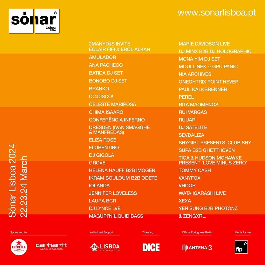 Lineup Poster Sònar Lisboa 2024