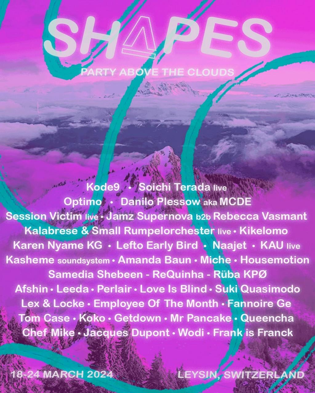 Lineup Poster Shapes Festival Leysin 2024