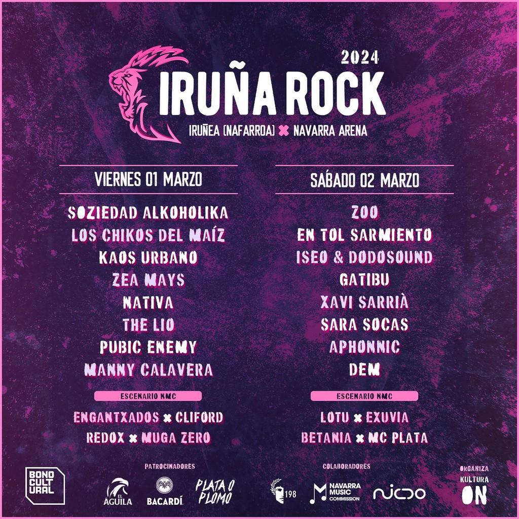 Lineup Poster Iruña Rock Festival 2024