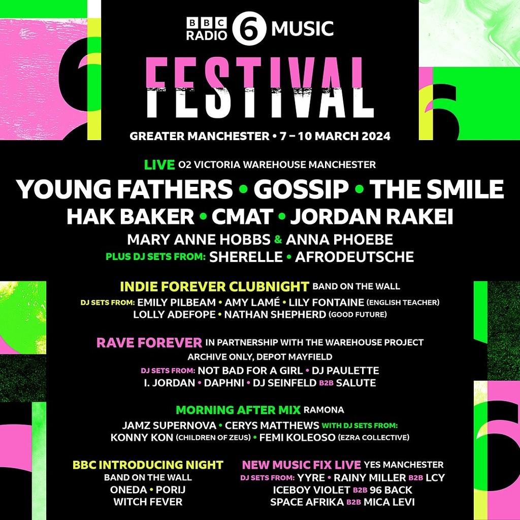 Lineup Poster BBC Radio 6 Music Festival 2024