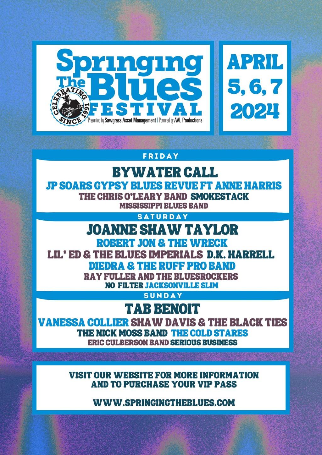 Lineup Poster Springing The Blues Festival 2024