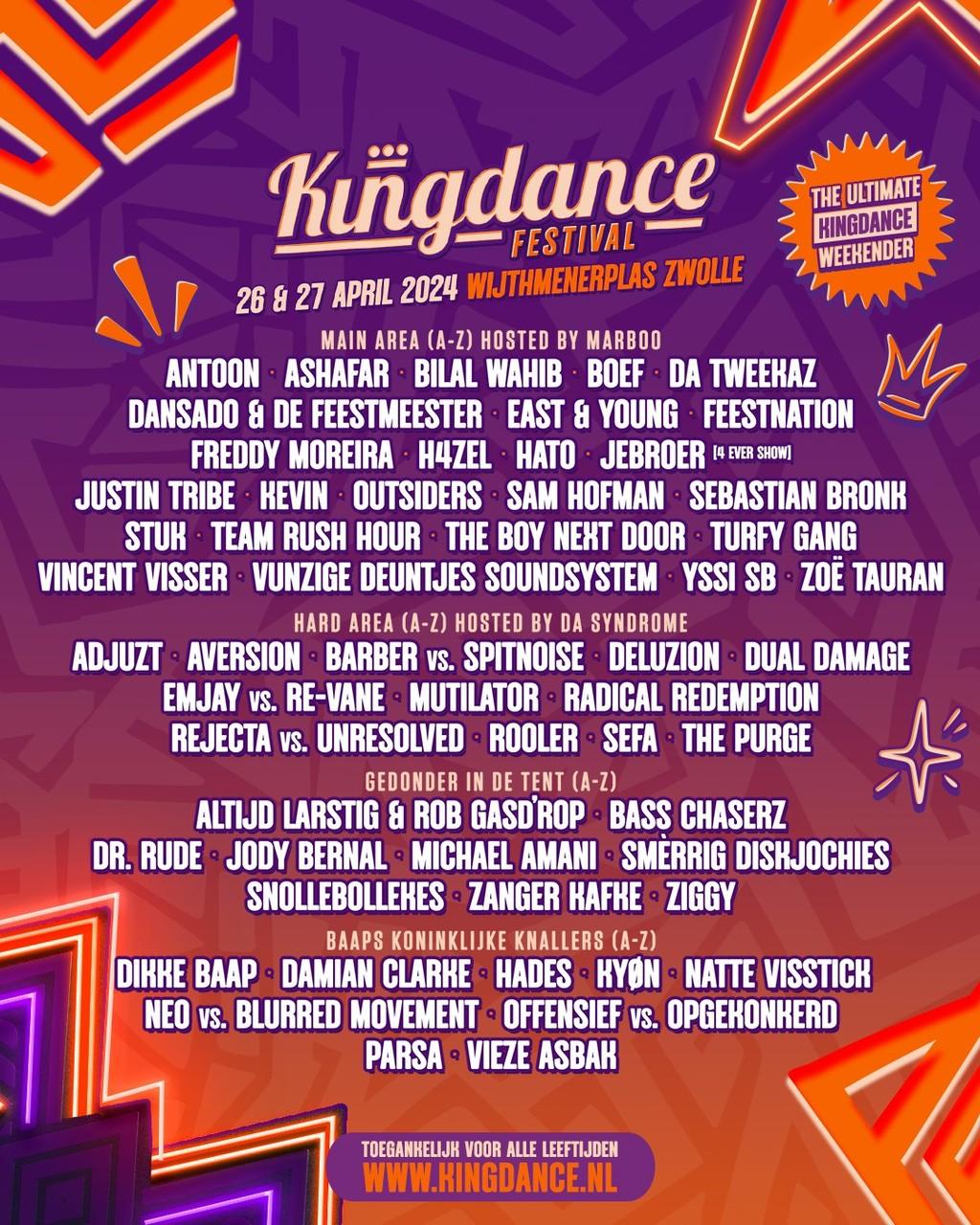 Lineup Poster Kingdance Festival 2024