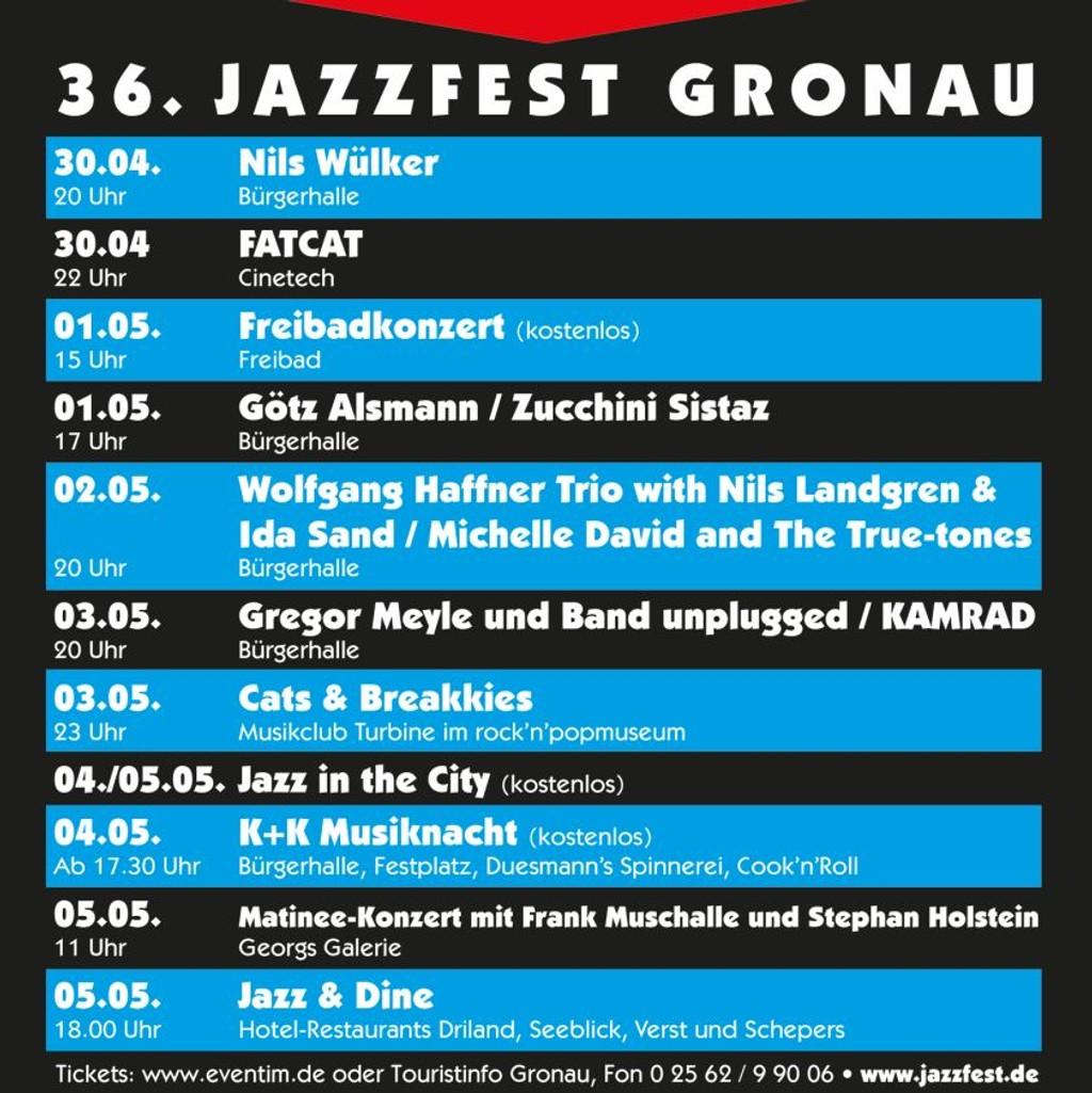 Lineup Poster Jazzfest Gronau 2024