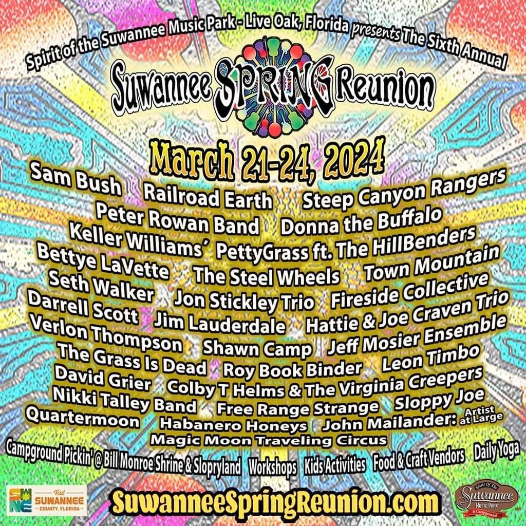 Lineup Poster Suwannee Spring Reunion 2024