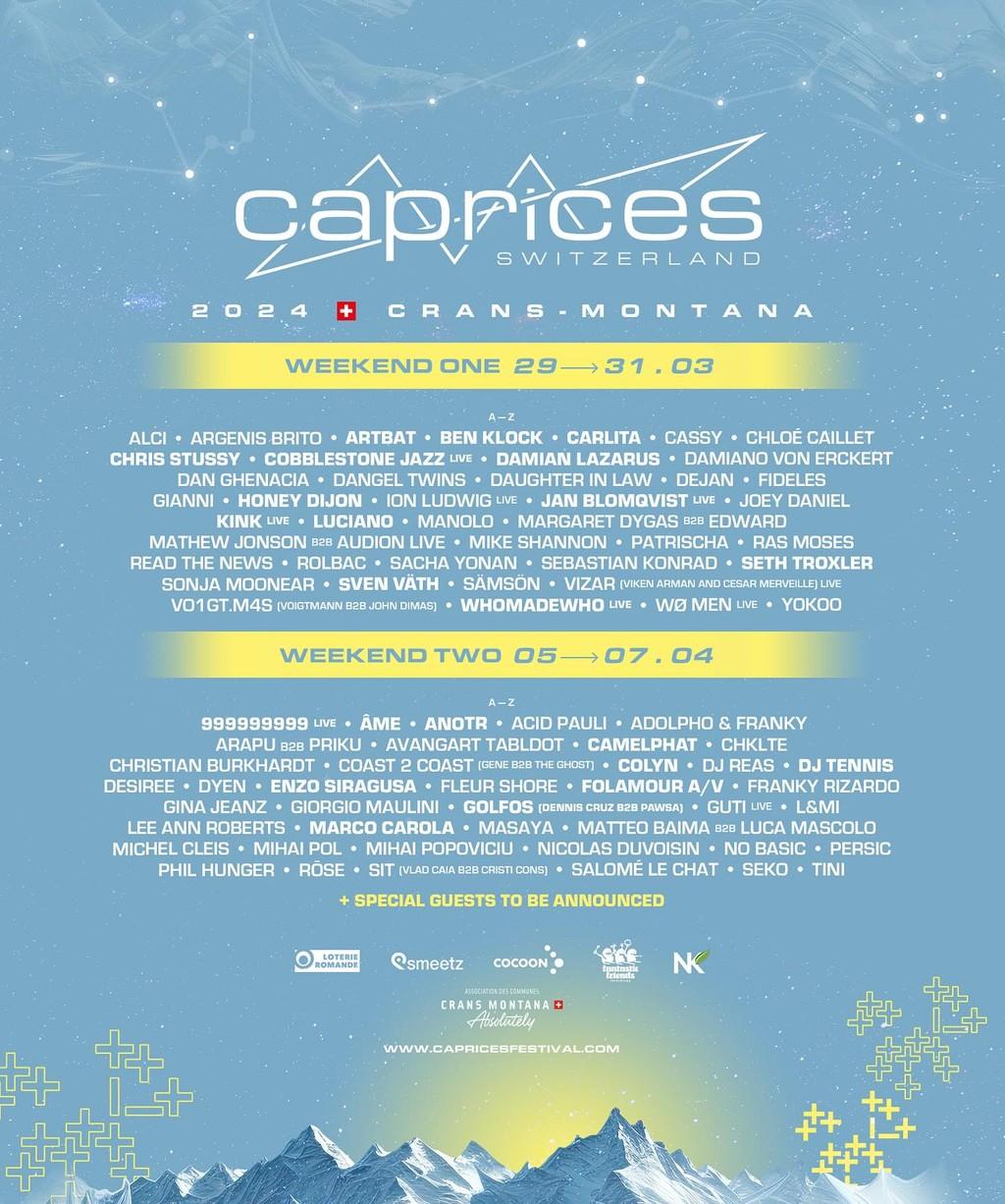 Lineup Poster Caprices Festival 2024