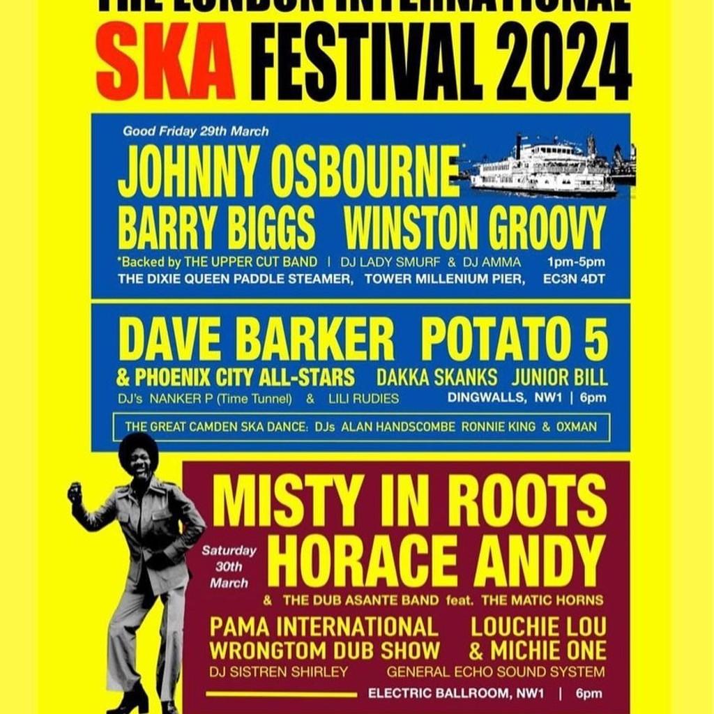 Lineup Poster The London International Ska Festival 2024