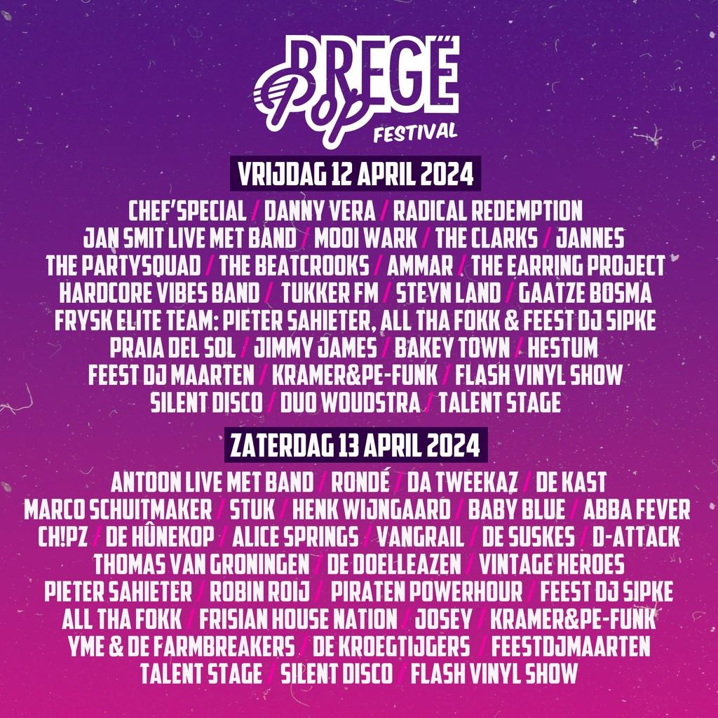 Lineup Poster Bregepop Festival 2024