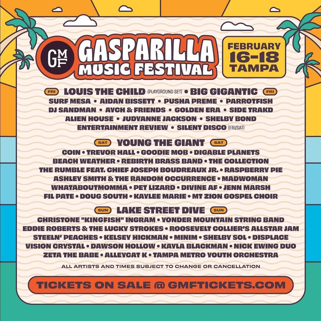 Lineup Poster Gasparilla Music Festival 2024