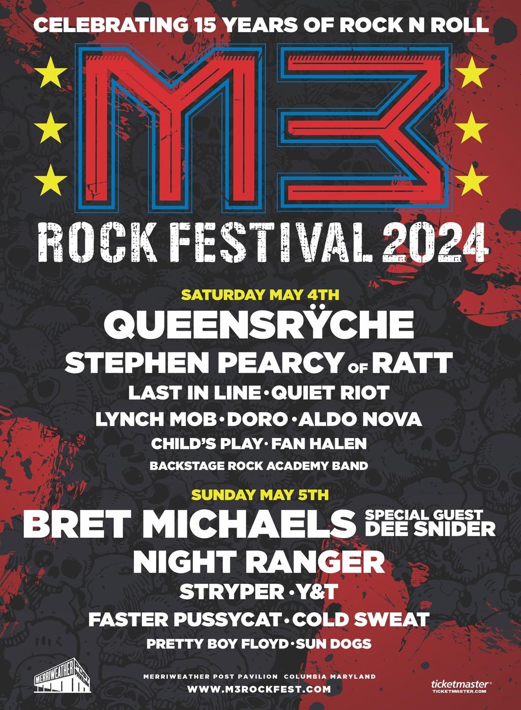 Lineup Poster M3 Rock Festival 2024