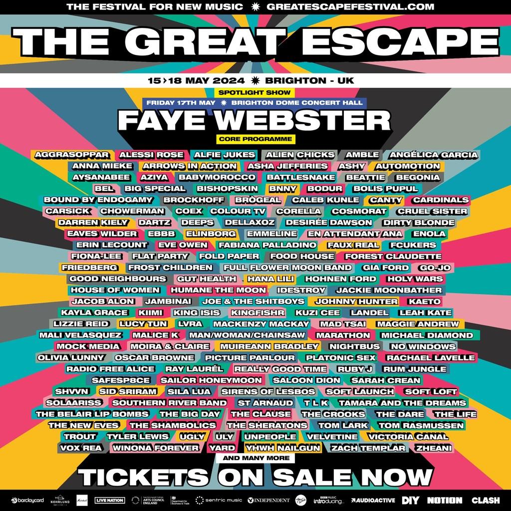 Lineup Poster The Great Escape Festival 2024
