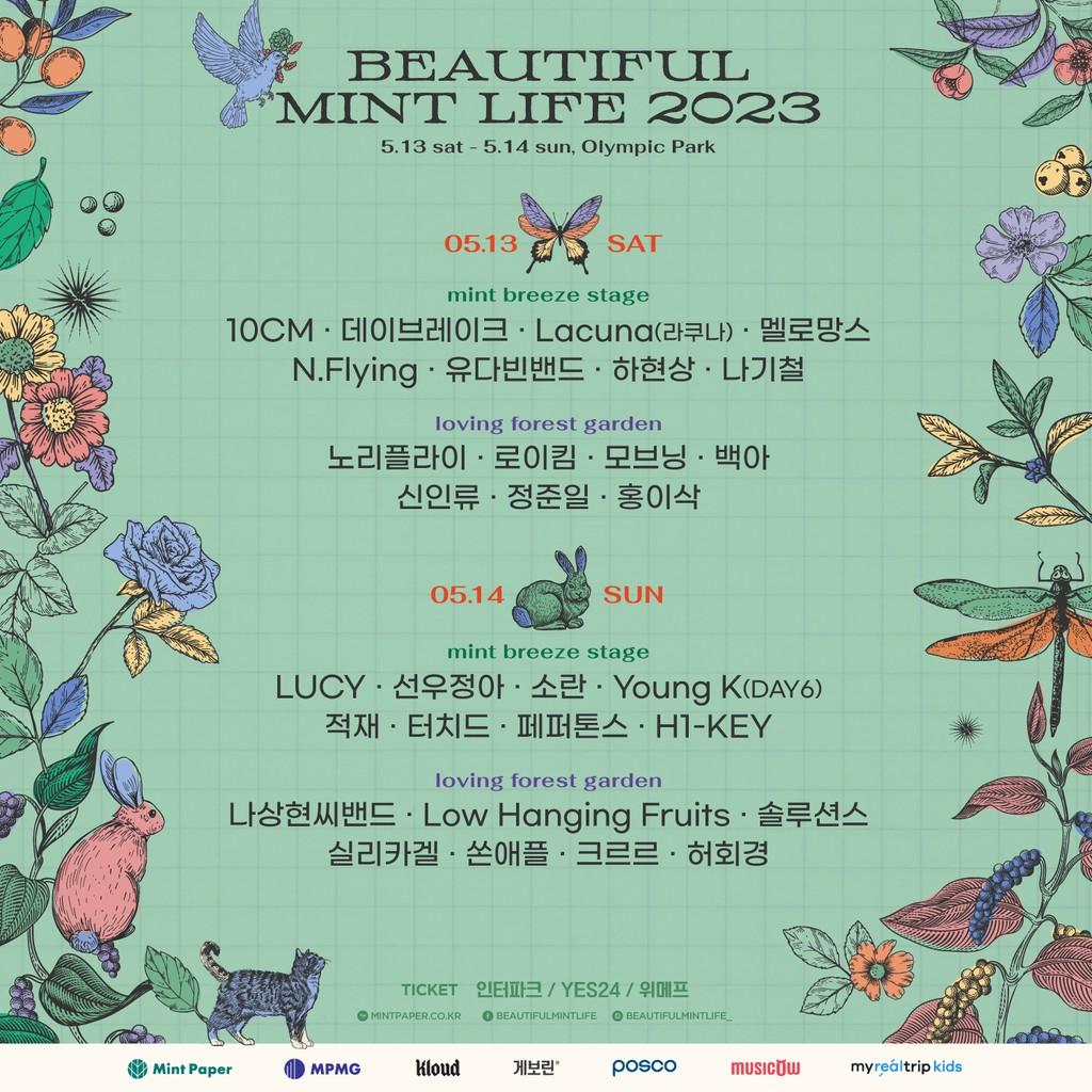 Lineup Poster Beautiful Mint Life 2023