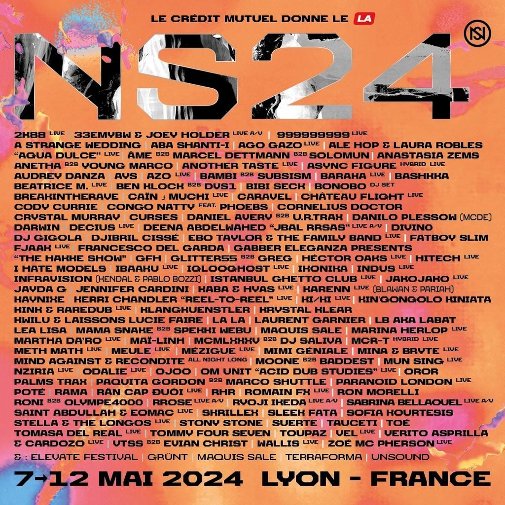 Lineup Poster Nuits sonores 2024