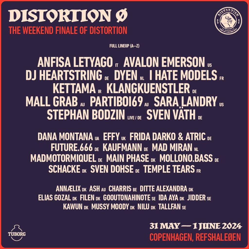 Lineup Poster Copenhagen Distortion 2024