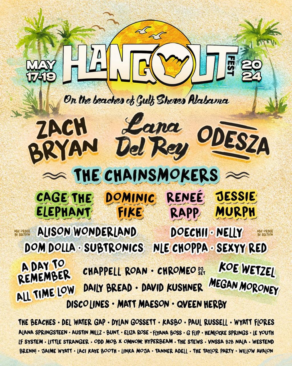 Lineup Poster Hangout Music Festival 2024