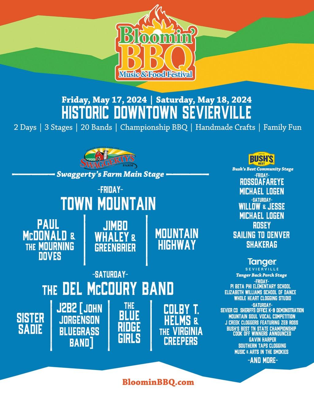 Lineup Poster Bloomin' BBQ Music & Food Festival 2024