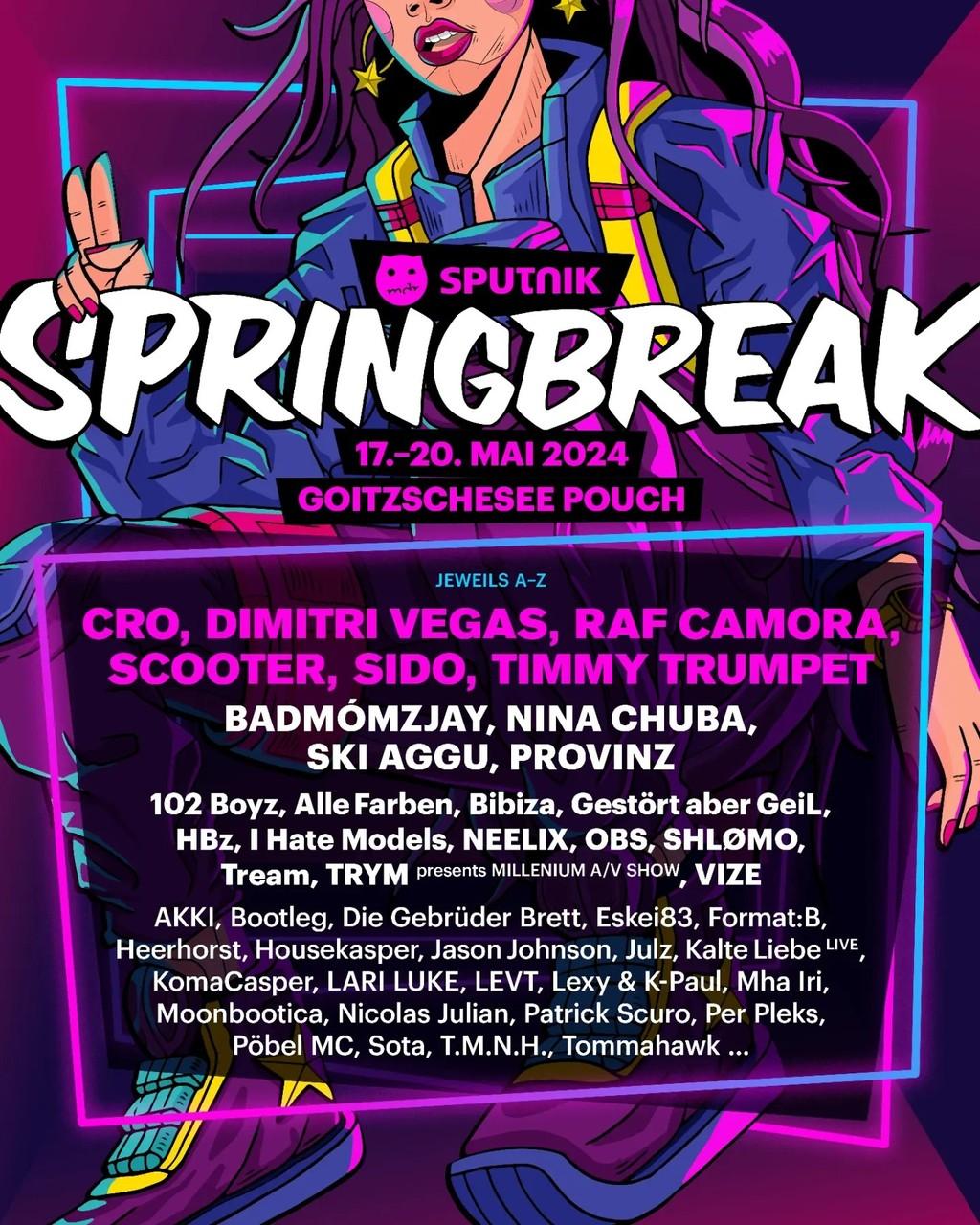 Lineup Poster Sputnik Spring Break 2024