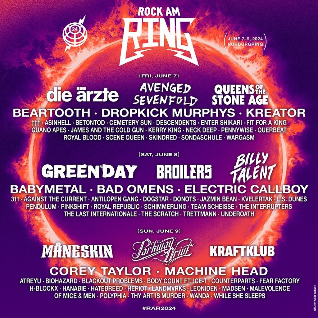 Lineup Poster Rock Am Ring 2024