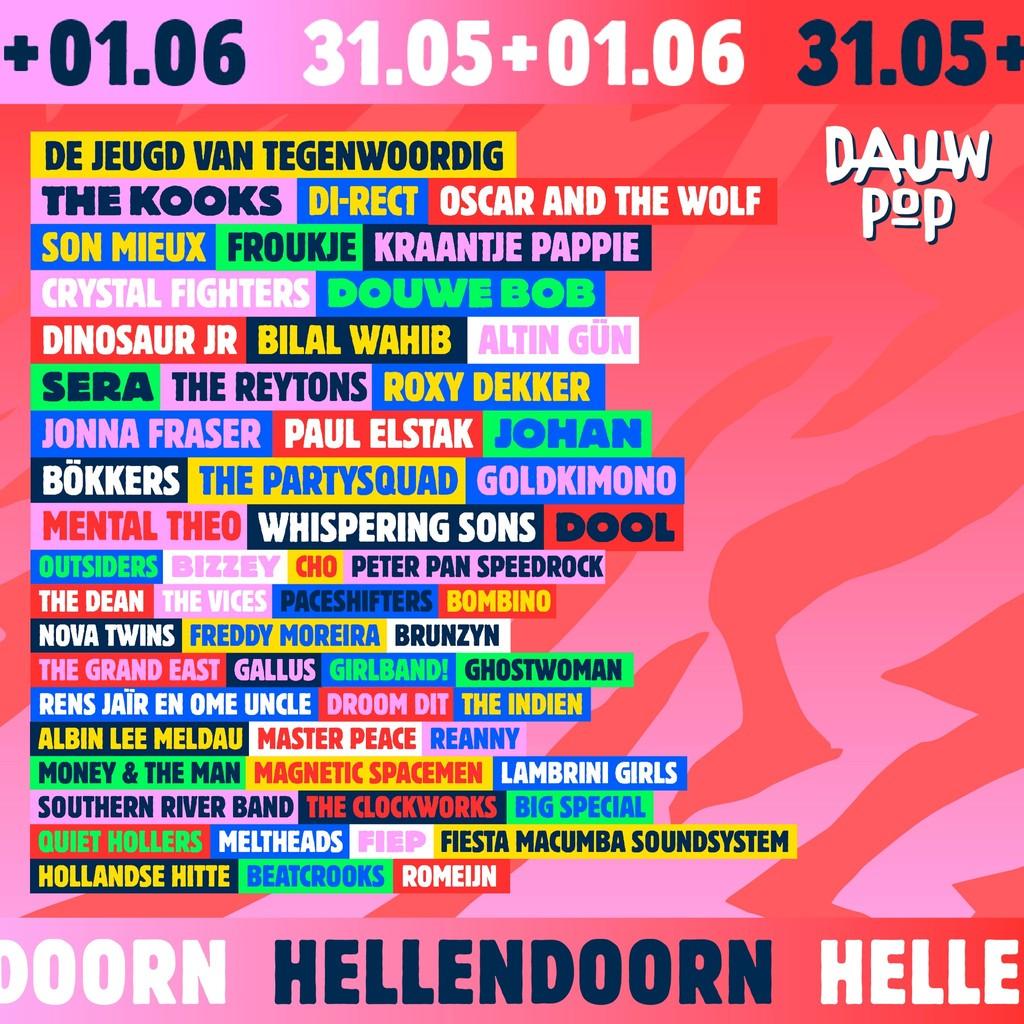 Lineup Poster Dauwpop Festival 2024