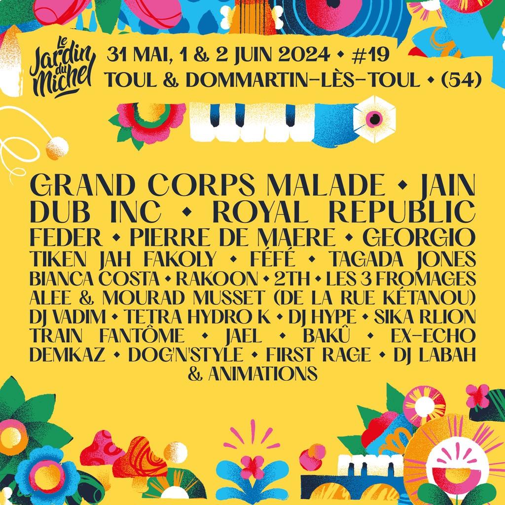 Lineup Poster Le Jardin du Michel 2024