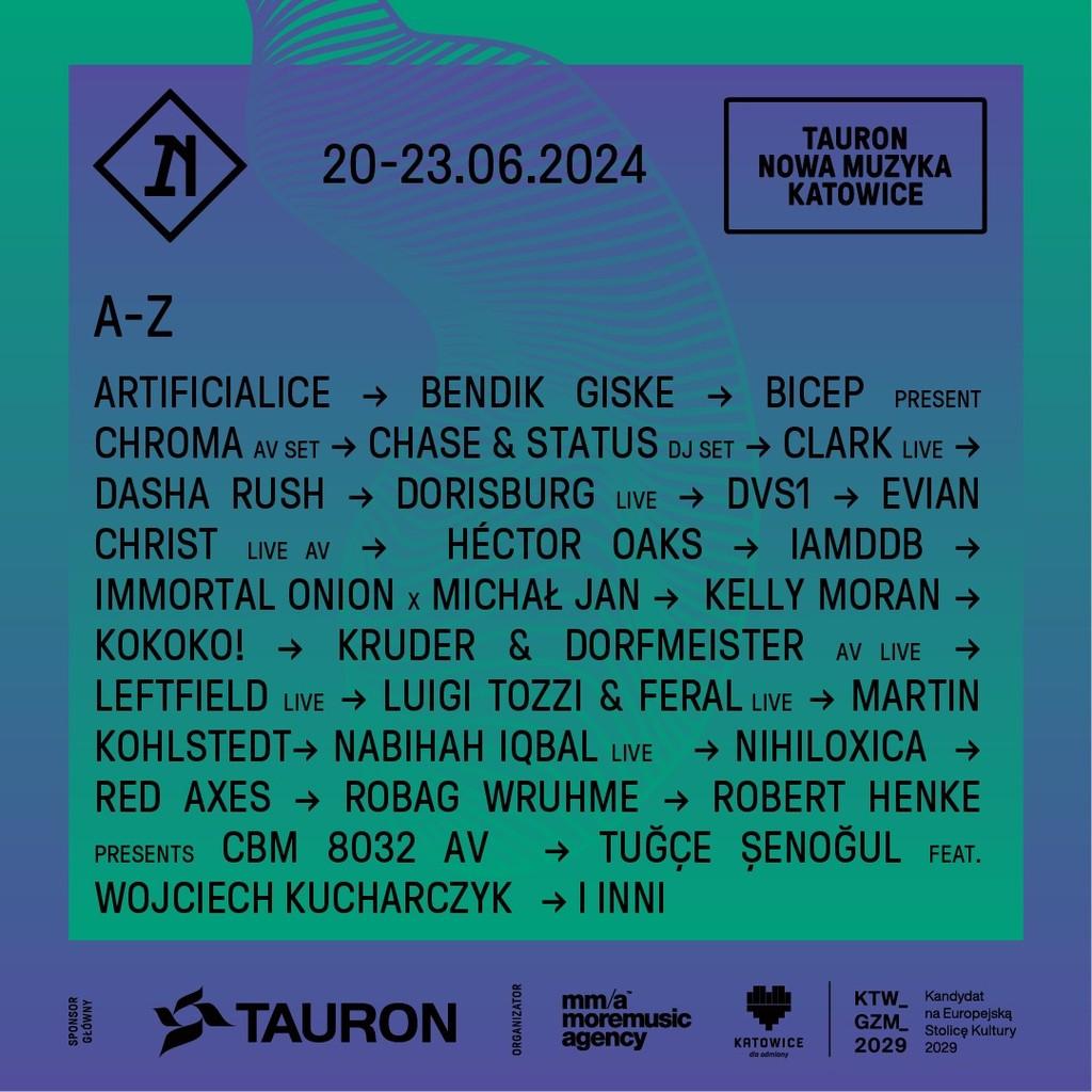 Lineup Poster Tauron Nowa Muzyka Katowice 2024