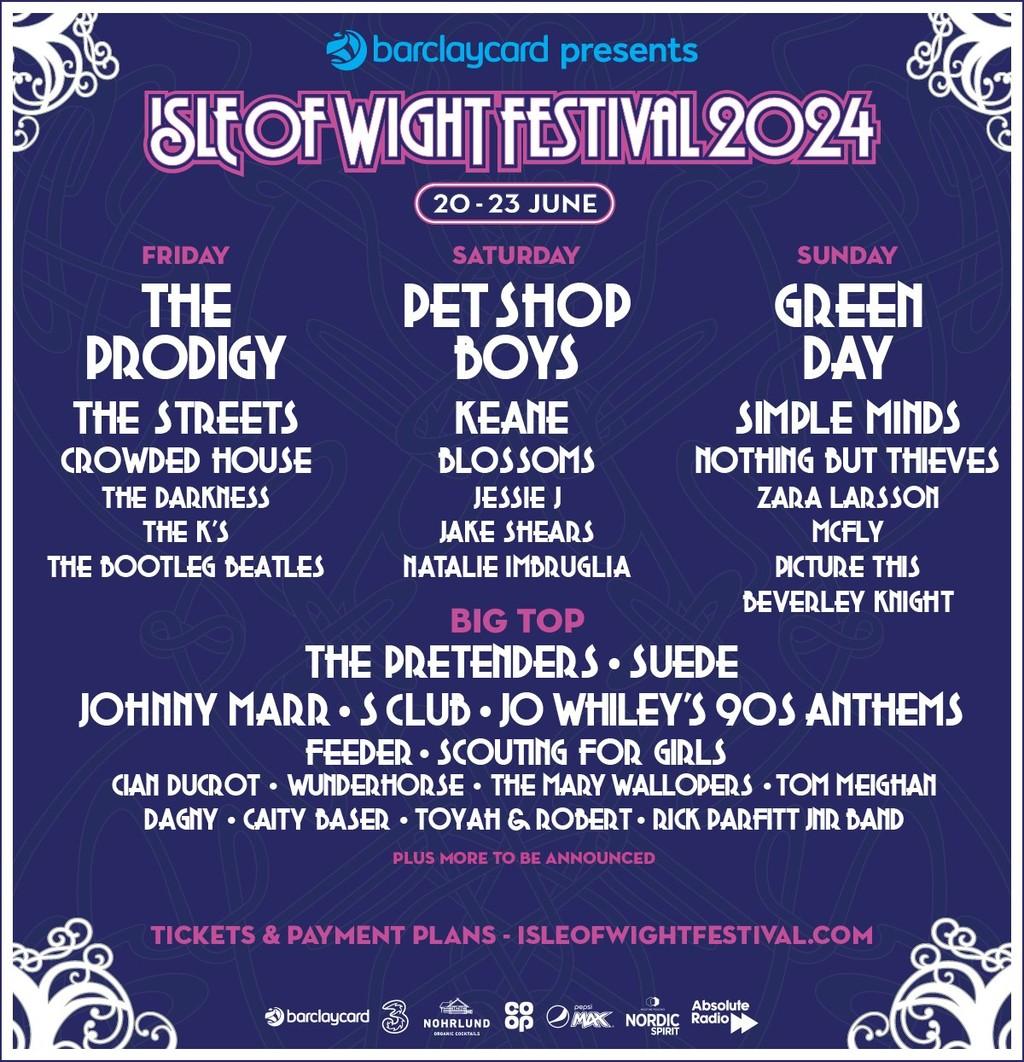 Lineup Poster Isle Of Wight Festival 2024