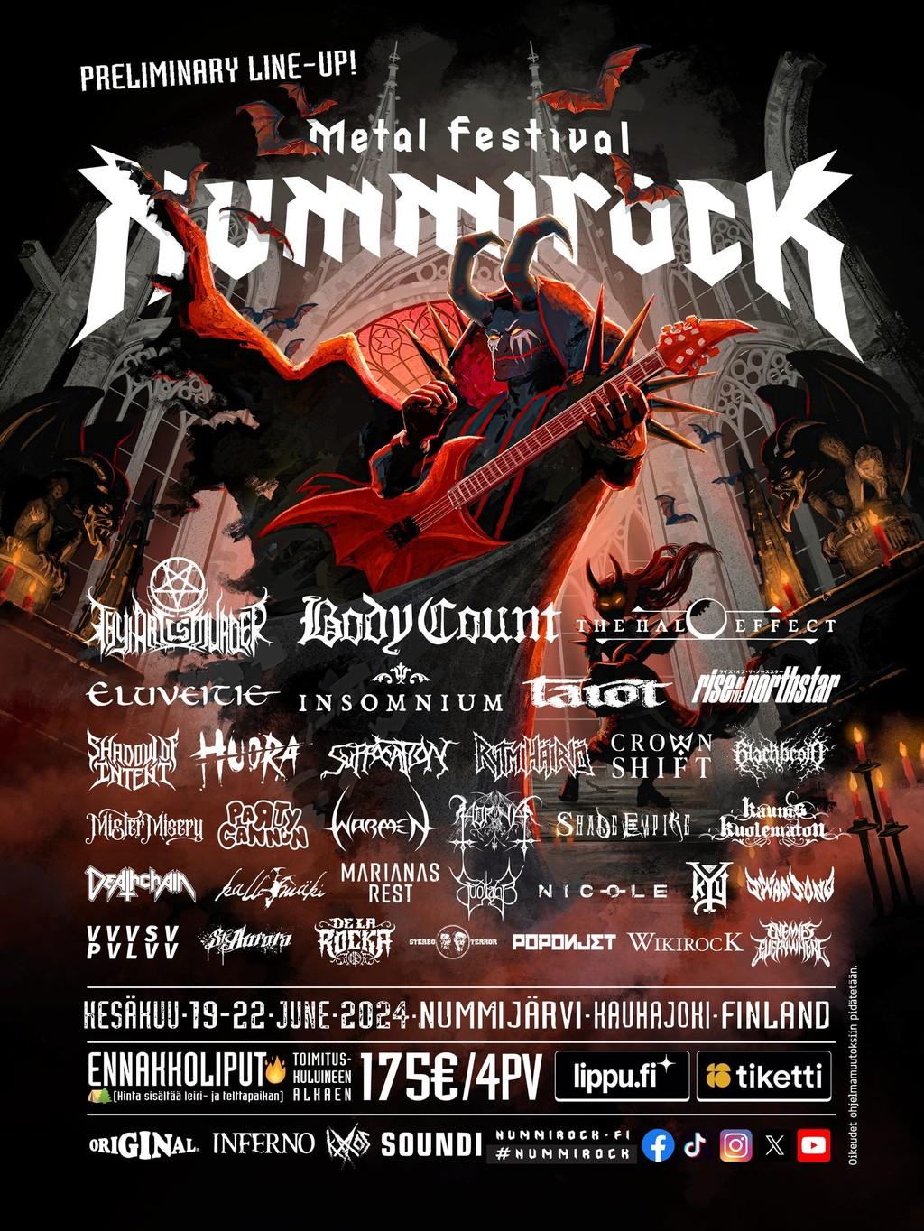 Lineup Poster Nummirock Metal Festival 2024