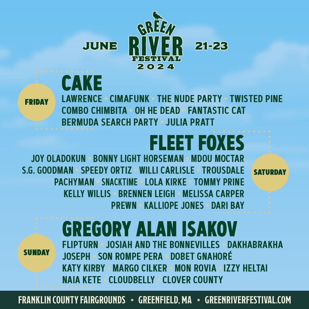 Lineup Poster Green River Music Festival 2024