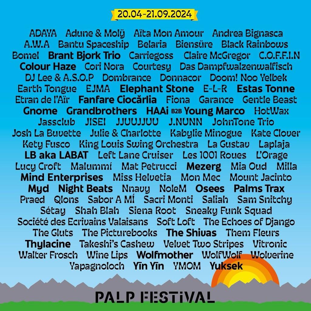 Lineup Poster PALP Festival 2024