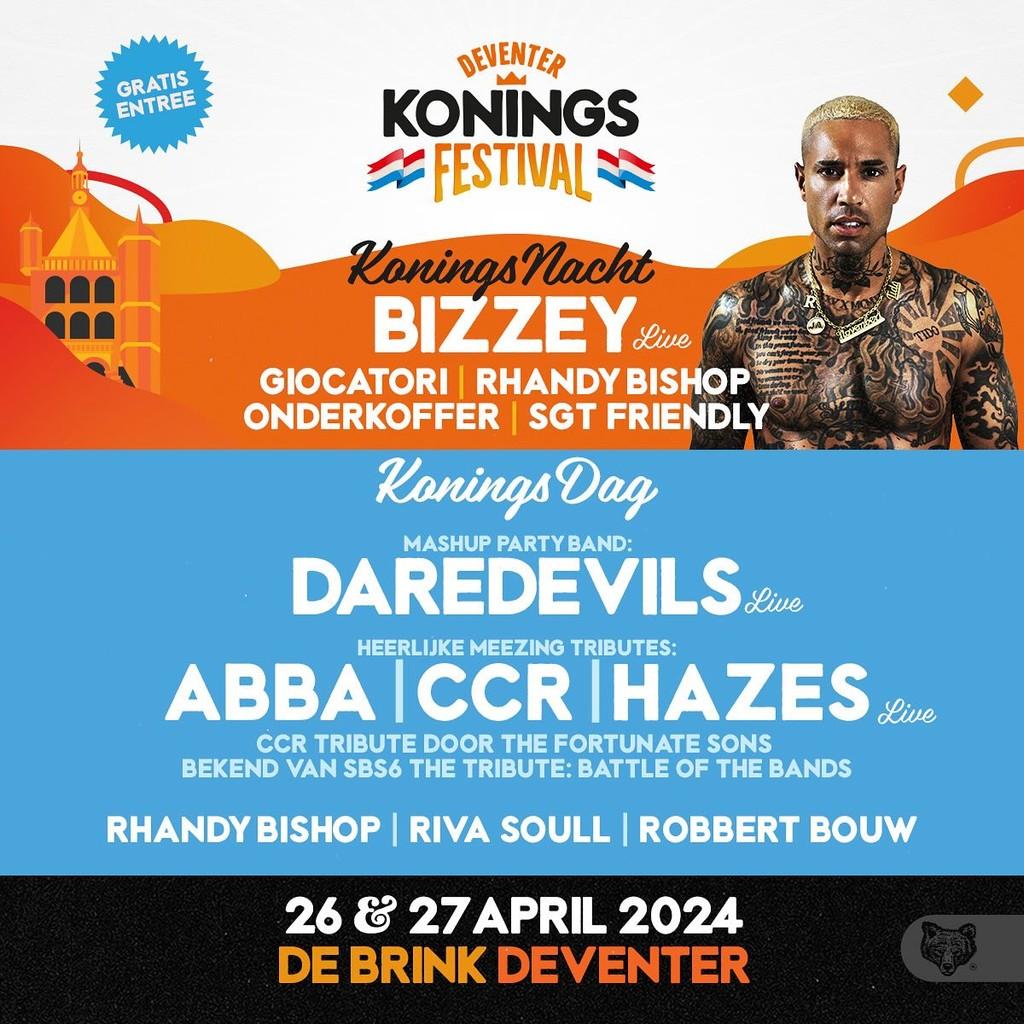 Lineup Poster Deventer Koningsfestival 2024