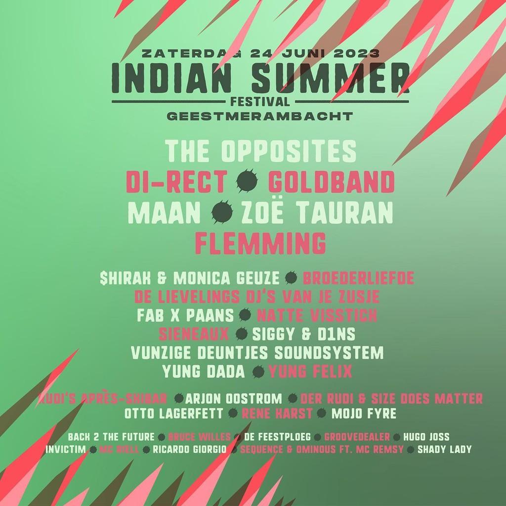 Lineup Poster Indian Summer Festival 2023