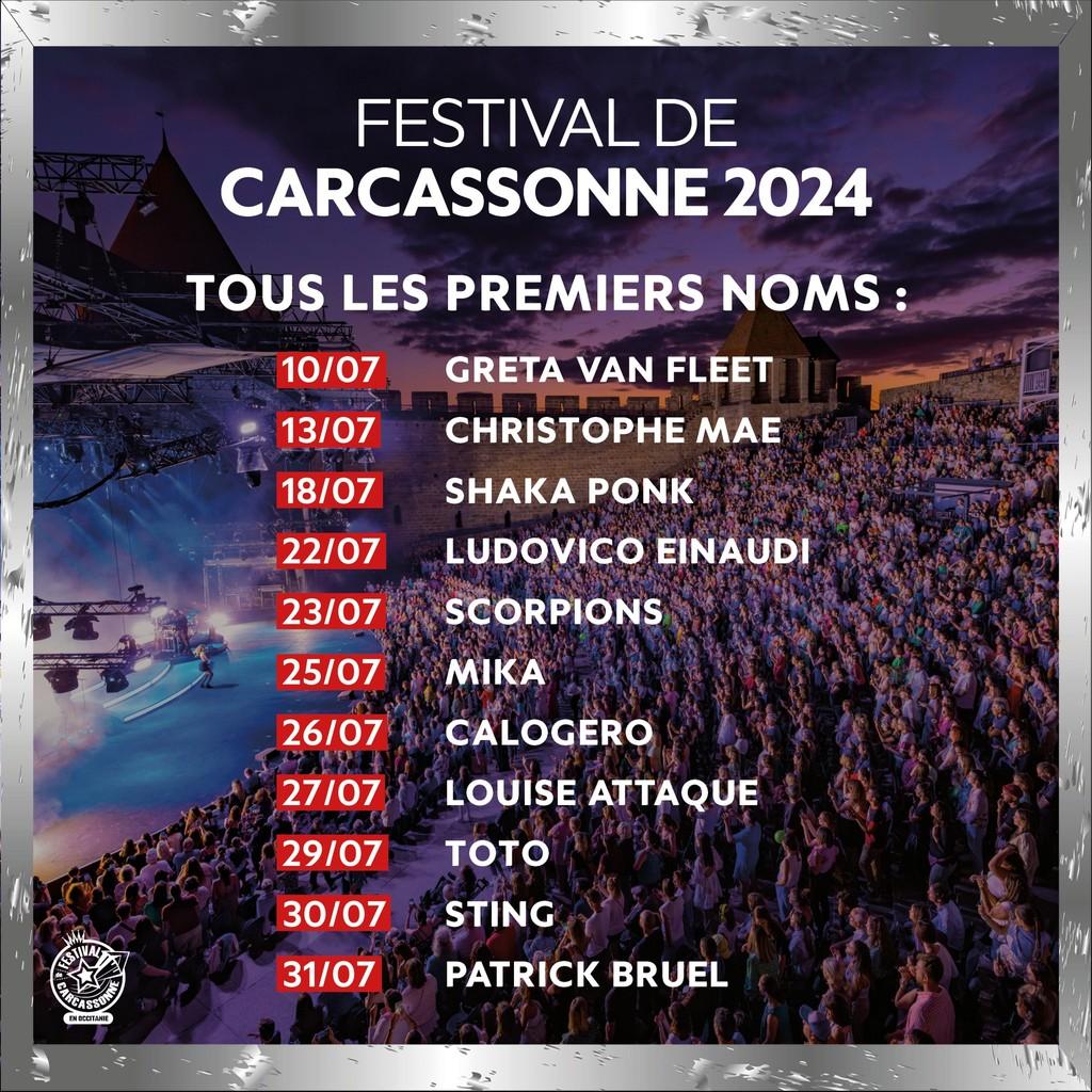 Lineup Poster Festival de Carcassonne 2024