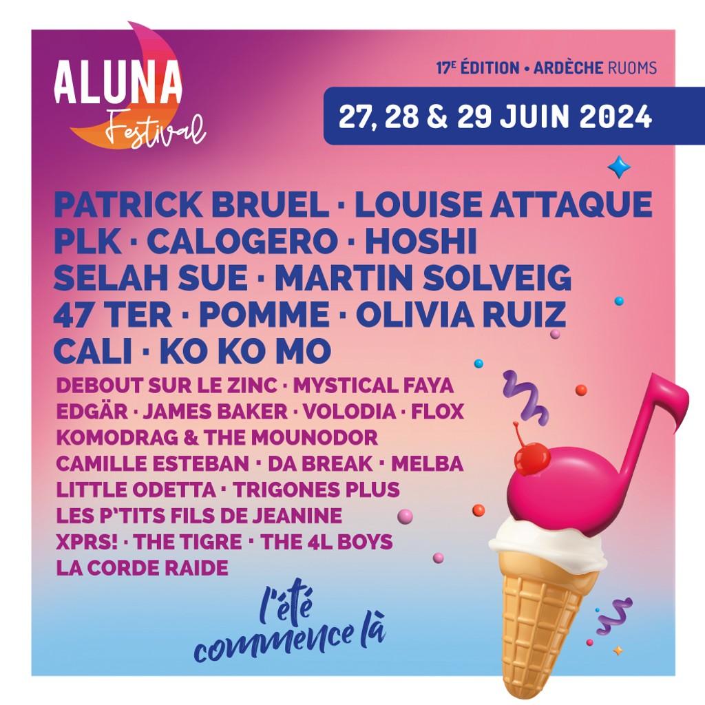 Lineup Poster Aluna Festival 2024