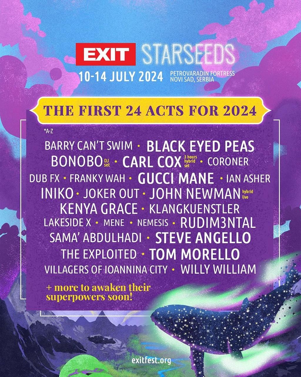 Lineup Poster Exit Festival 2024