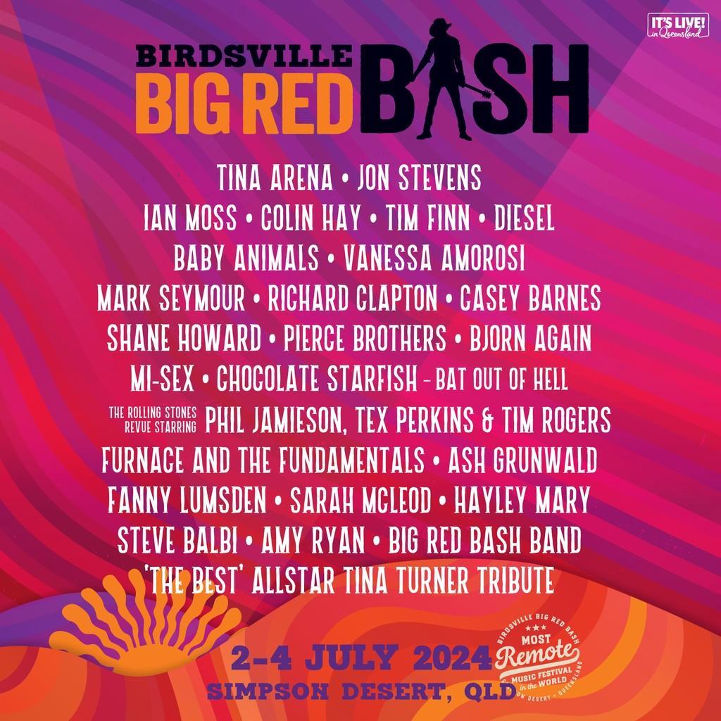 Lineup Poster Big Red Bash Birdsville 2024