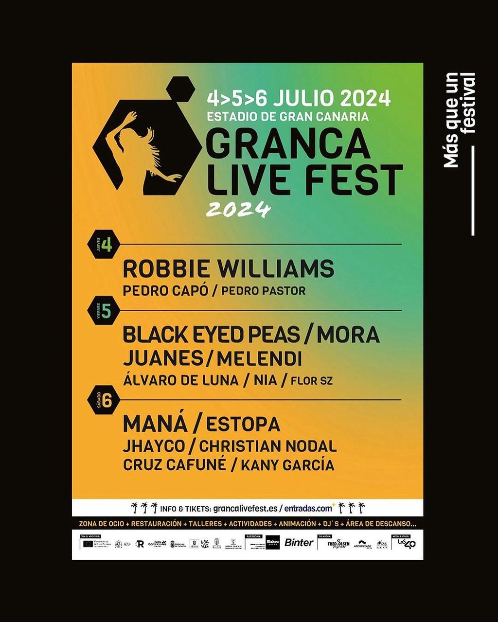 Lineup Poster Granca Live Fest 2024