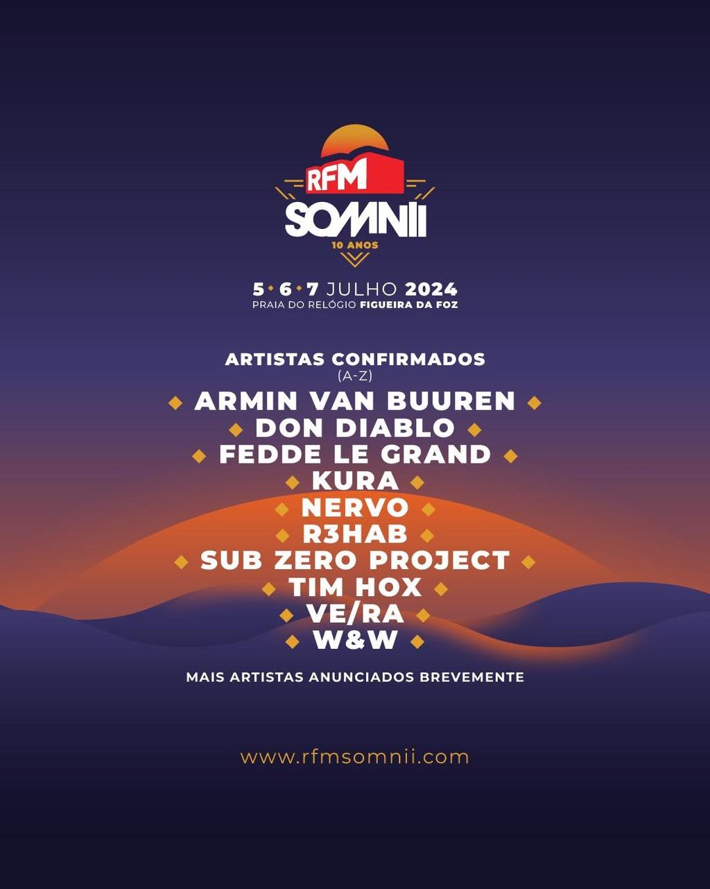 Lineup Poster RFM SOMNII 2024