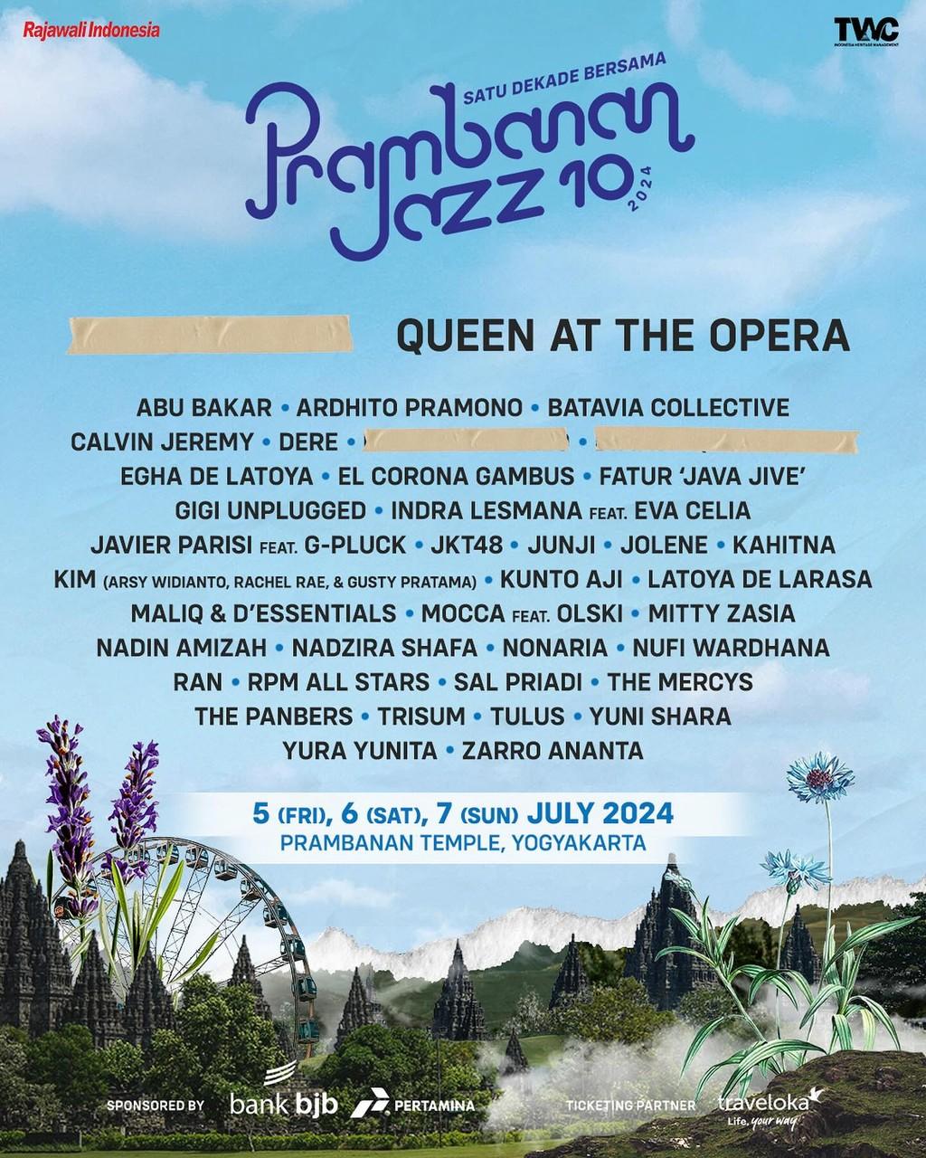 Lineup Poster Prambanan Jazz 2024