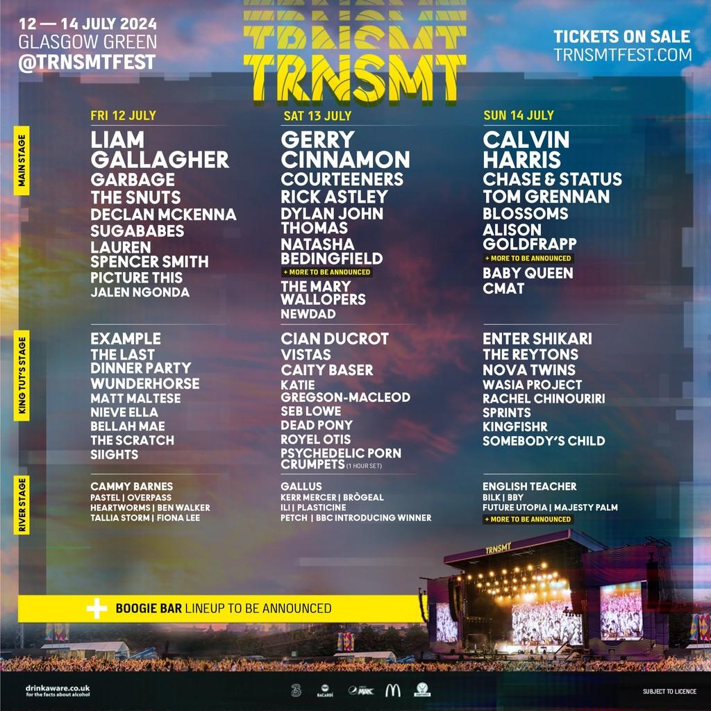 Lineup Poster TRNSMT Festival 2024